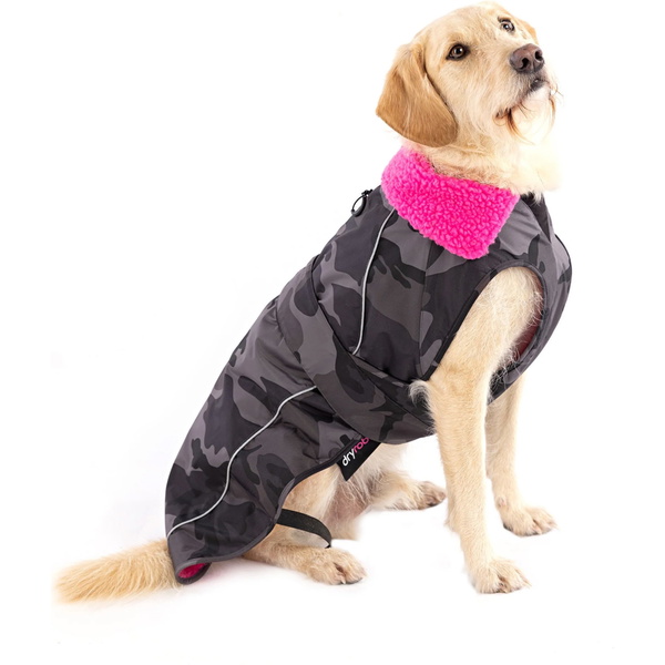 2025 Dryrobe Dog Coat V3 DRV3 - Black Camouflage / Pink